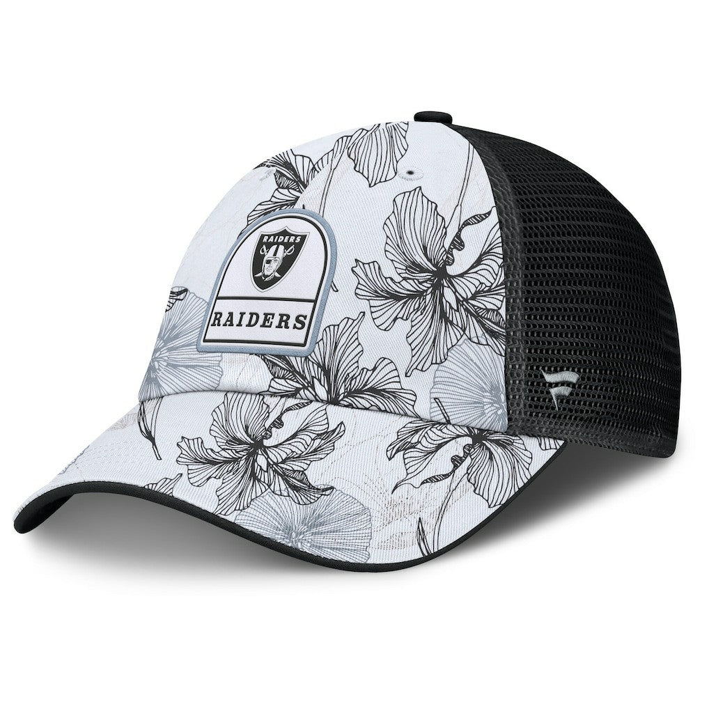 Las Vegas Raiders Tropical Adjustable Trucker Hat - White/Black sale