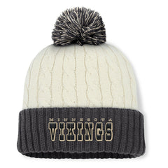 Minnesota Vikings Women's Coaxial Cuffed Knit Hat with Pom - Cream on sale