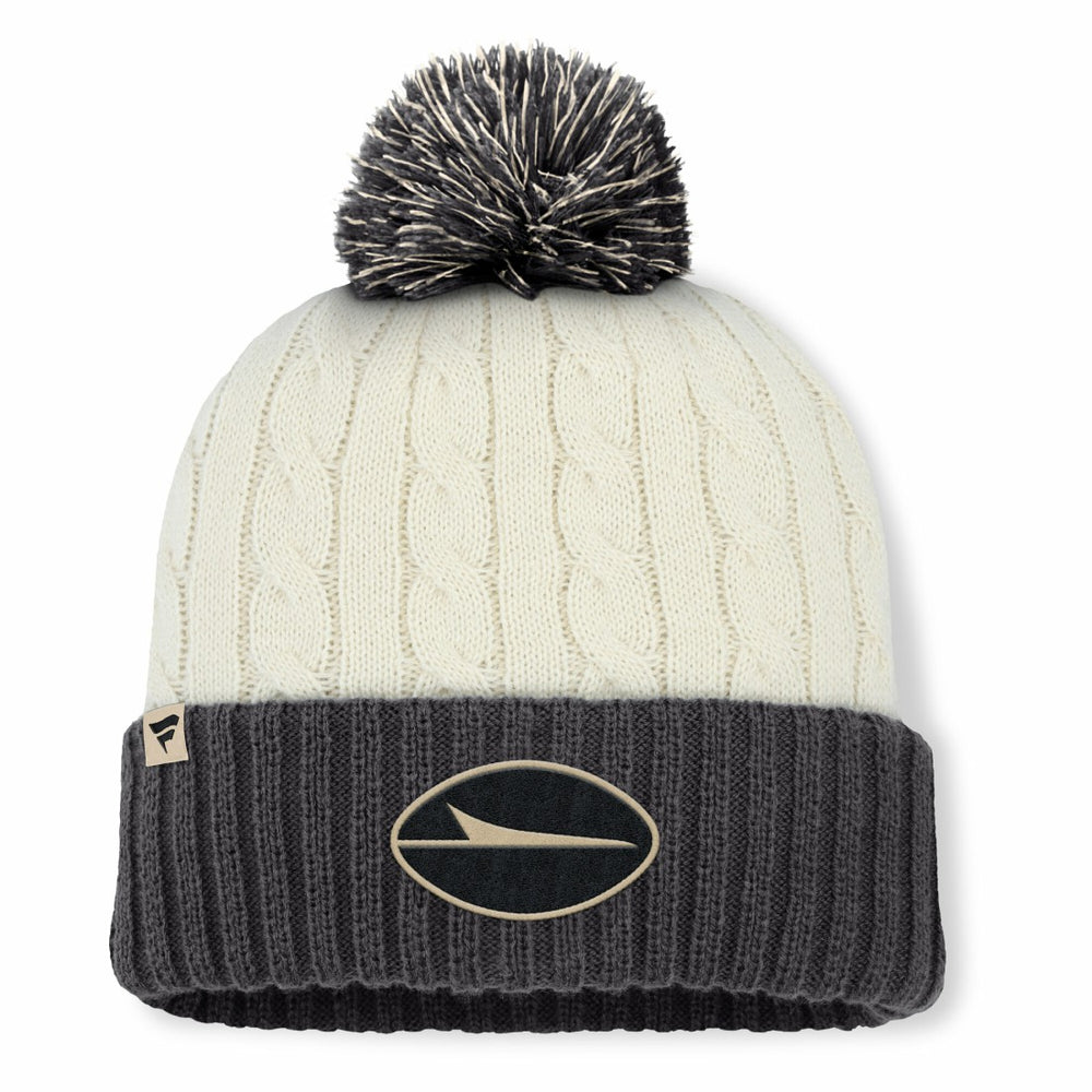 New York Jets Women's Coaxial Cuffed Knit Hat with Pom - Cream sale