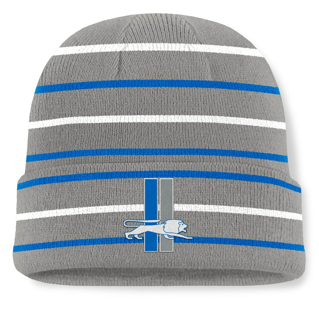 Detroit Lions Throwback Yard Lines Cuffed Knit Hat - Gray sale