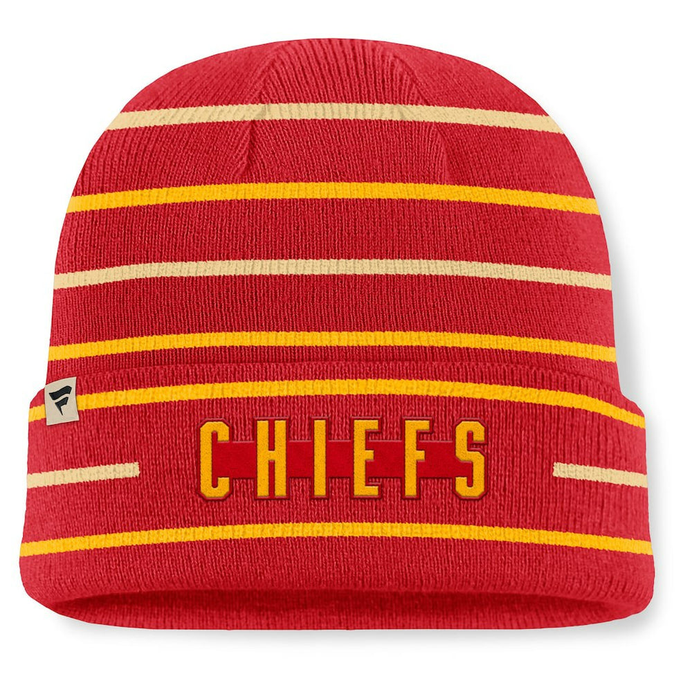 Kansas City Chiefs Throwback Yard Lines Cuffed Knit Hat - Red outlet