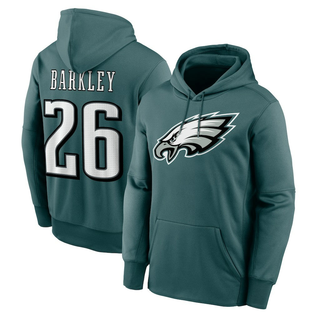 Saquon Barkley Philadelphia Eagles Player Name & Number Therma Hoodie - Midnight Green | Nike cheap