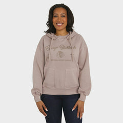Chicago Blackhawks WEAR by Erin Andrews Women's Washed Pullover Crewdie Tan