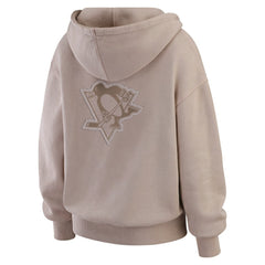 Pittsburgh Penguins WEAR by Erin Andrews Women's Washed Pullover Crewdie Tan