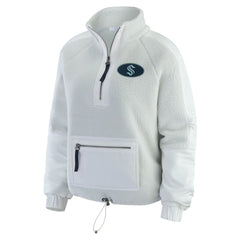 Seattle Kraken WEAR by Erin Andrews Women's Polar Fleece Quarter-Zip Jacket Gray