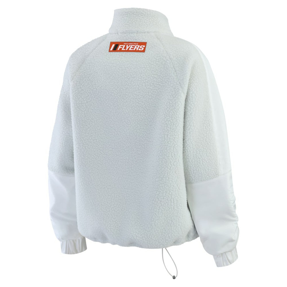 Philadelphia Flyers WEAR by Erin Andrews Women's Polar Fleece Quarter-Zip Jacket Gray