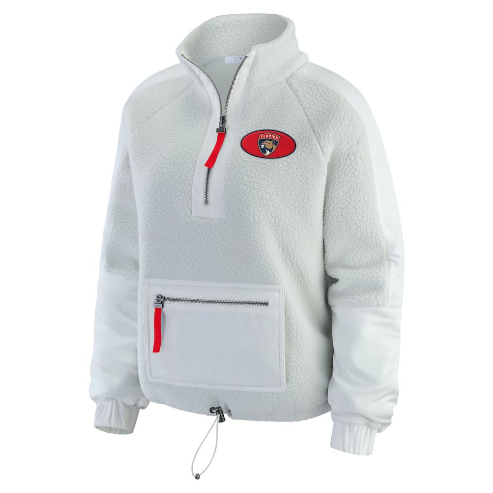 Florida Panthers WEAR by Erin Andrews Women's Polar Fleece Quarter-Zip Jacket Gray