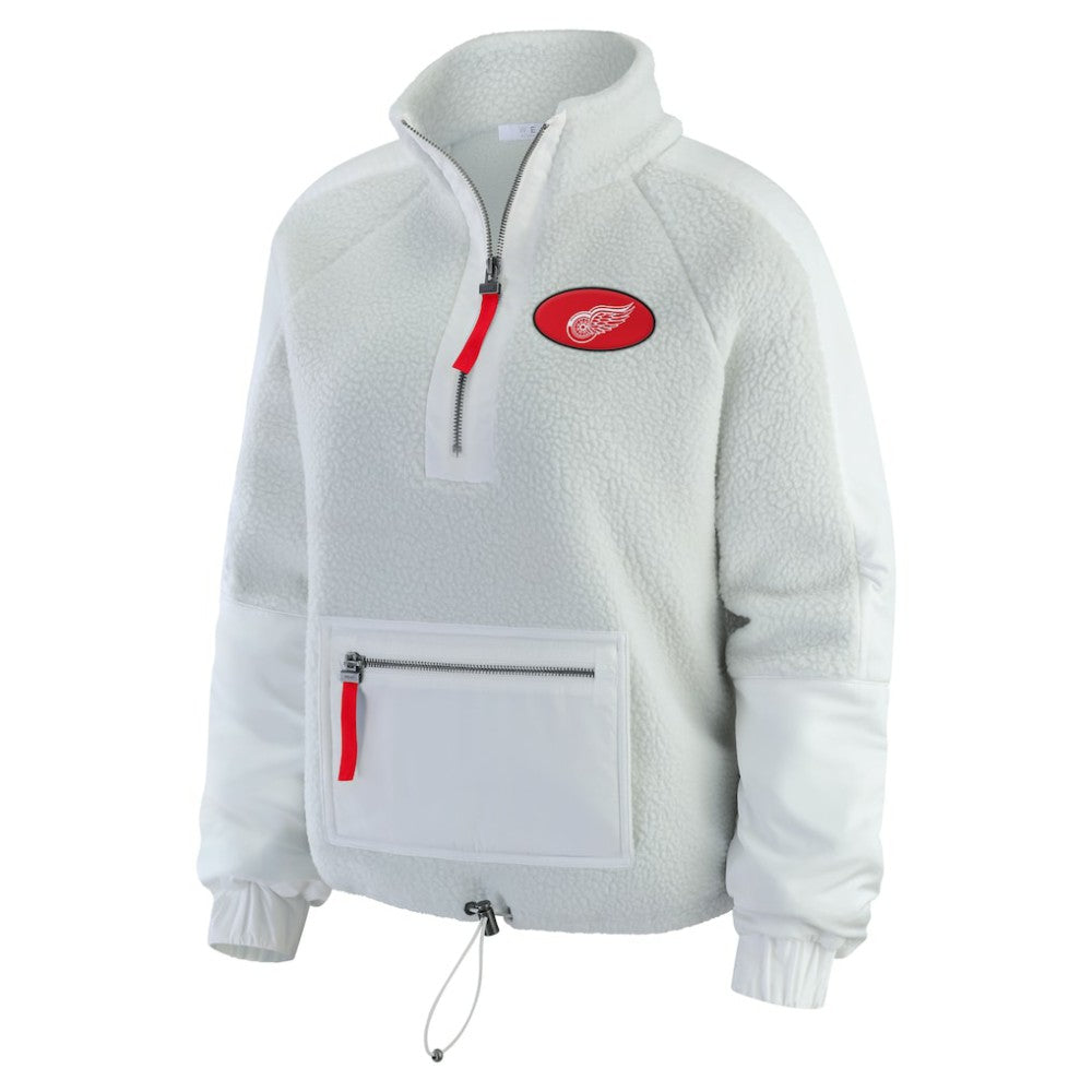 Detroit Red Wings WEAR by Erin Andrews Women's Polar Fleece Quarter-Zip Jacket Gray