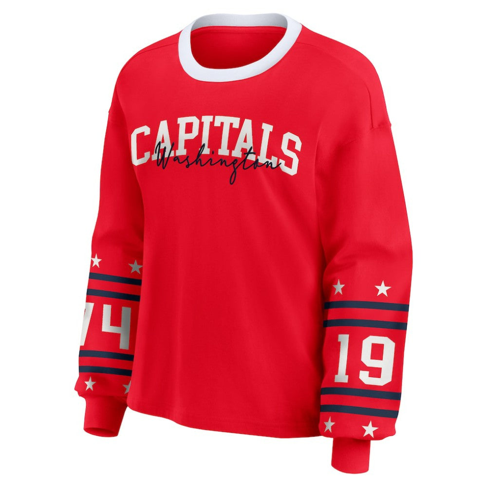 Washington Capitals WEAR by Erin Andrews Women's Long-Sleeve Sport T-Shirt Red