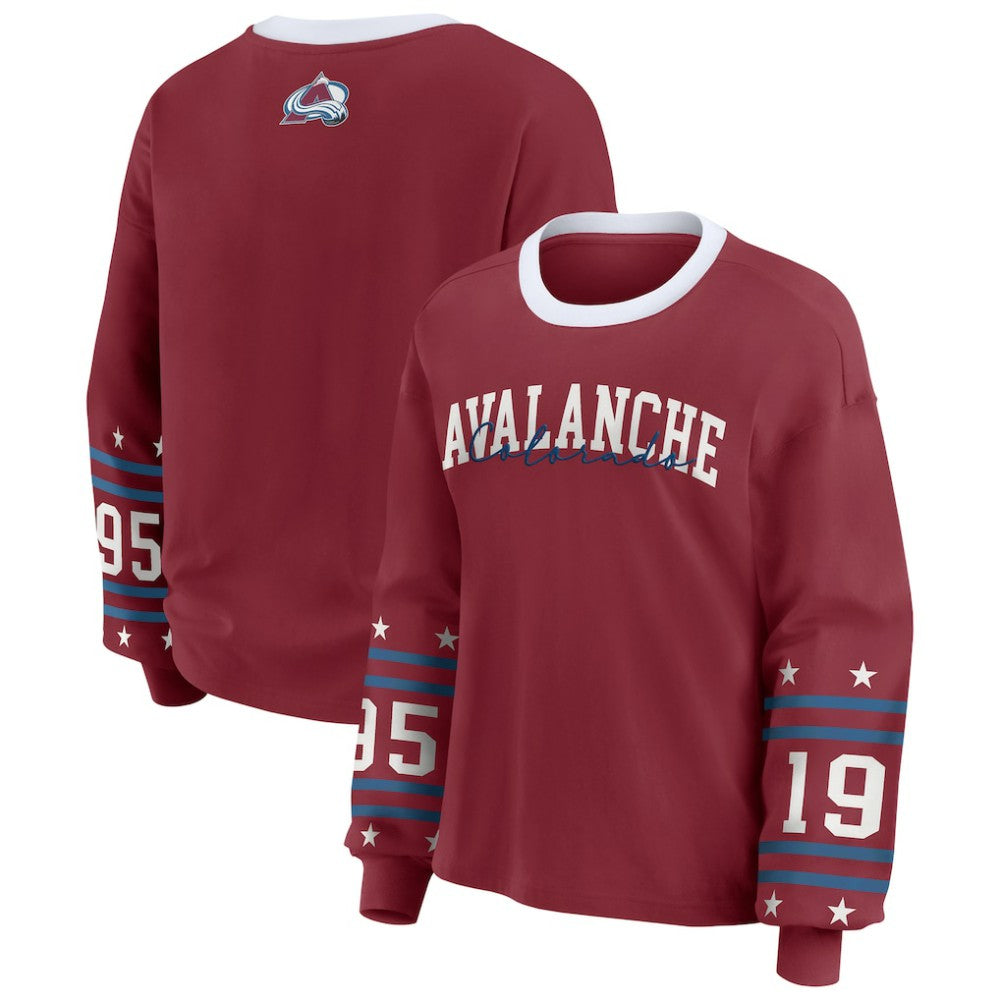 Colorado Avalanche WEAR by Erin Andrews Women's Long-Sleeve Sport T-Shirt Burgundy