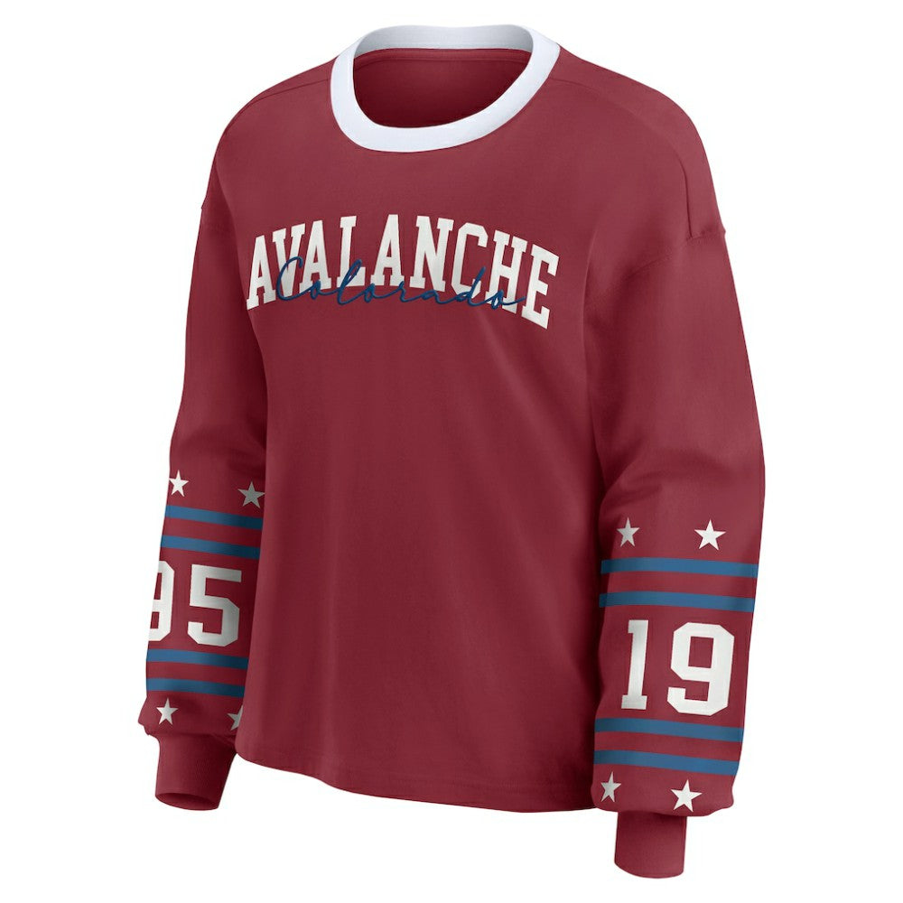 Colorado Avalanche WEAR by Erin Andrews Women's Long-Sleeve Sport T-Shirt Burgundy