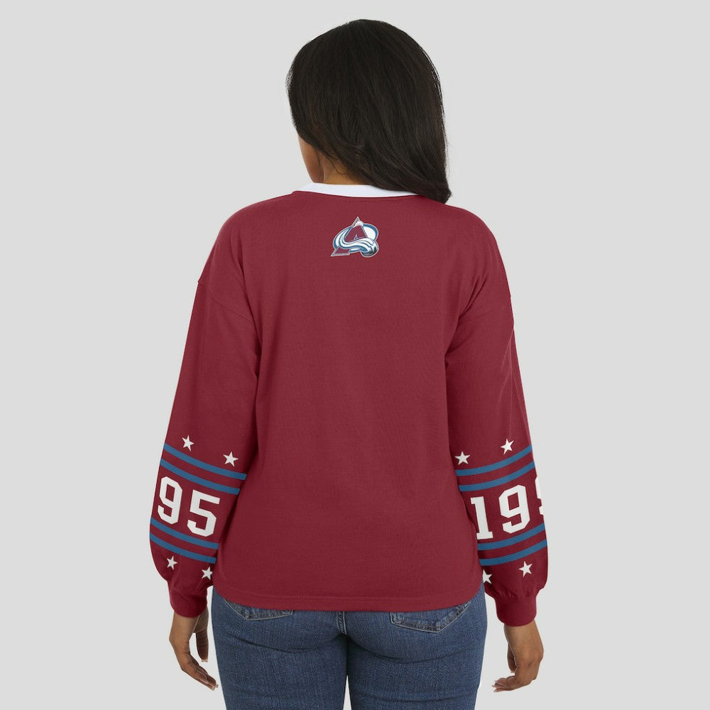 Colorado Avalanche WEAR by Erin Andrews Women's Long-Sleeve Sport T-Shirt Burgundy