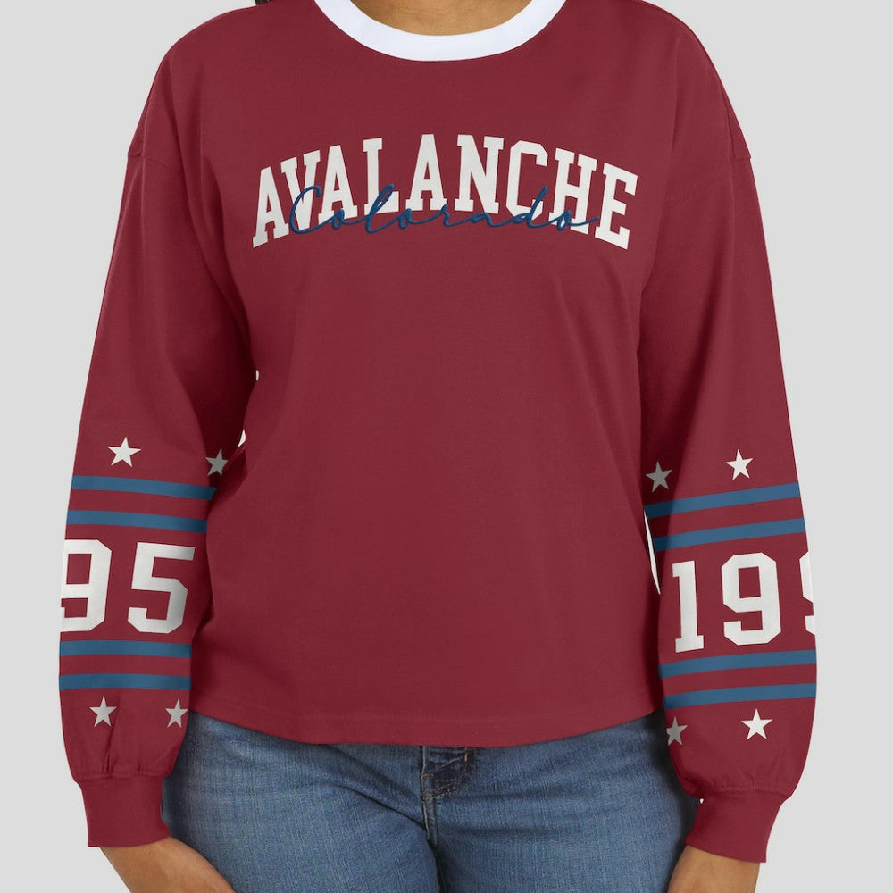 Colorado Avalanche WEAR by Erin Andrews Women's Long-Sleeve Sport T-Shirt Burgundy
