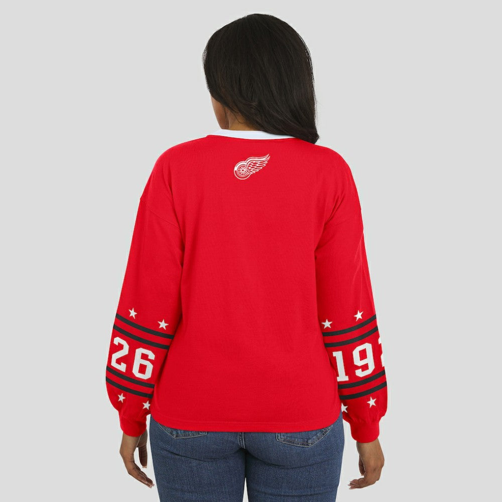 Detroit Red Wings WEAR by Erin Andrews Women's Long-Sleeve Sport T-Shirt Red