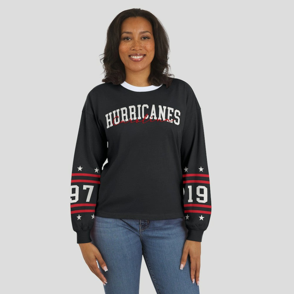 Carolina Hurricanes WEAR by Erin Andrews Women's Long-Sleeve Sport T-Shirt Black
