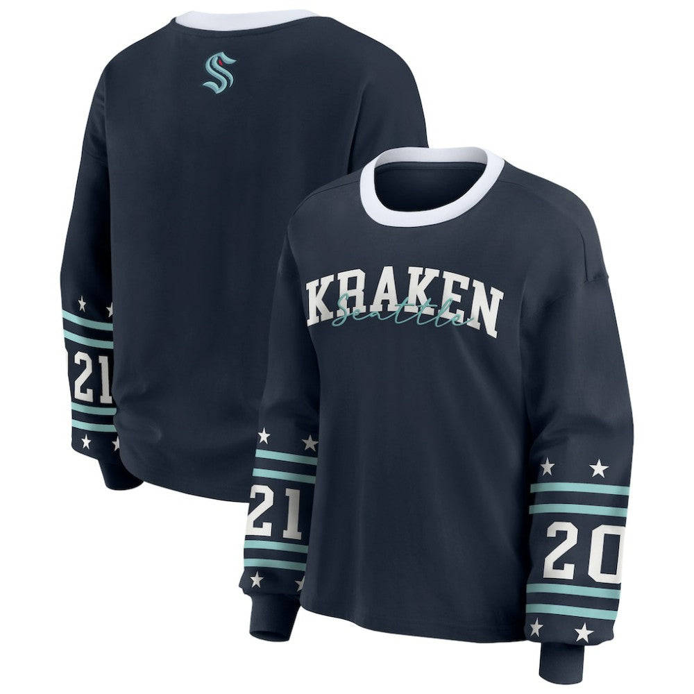 Seattle Kraken WEAR by Erin Andrews Women's Long-Sleeve Sport T-Shirt Deep Sea Blue