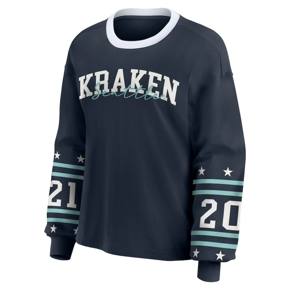 Seattle Kraken WEAR by Erin Andrews Women's Long-Sleeve Sport T-Shirt Deep Sea Blue