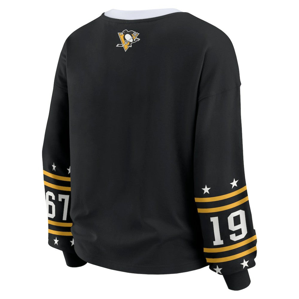 Pittsburgh Penguins WEAR by Erin Andrews Women's Long-Sleeve Sport T-Shirt Black