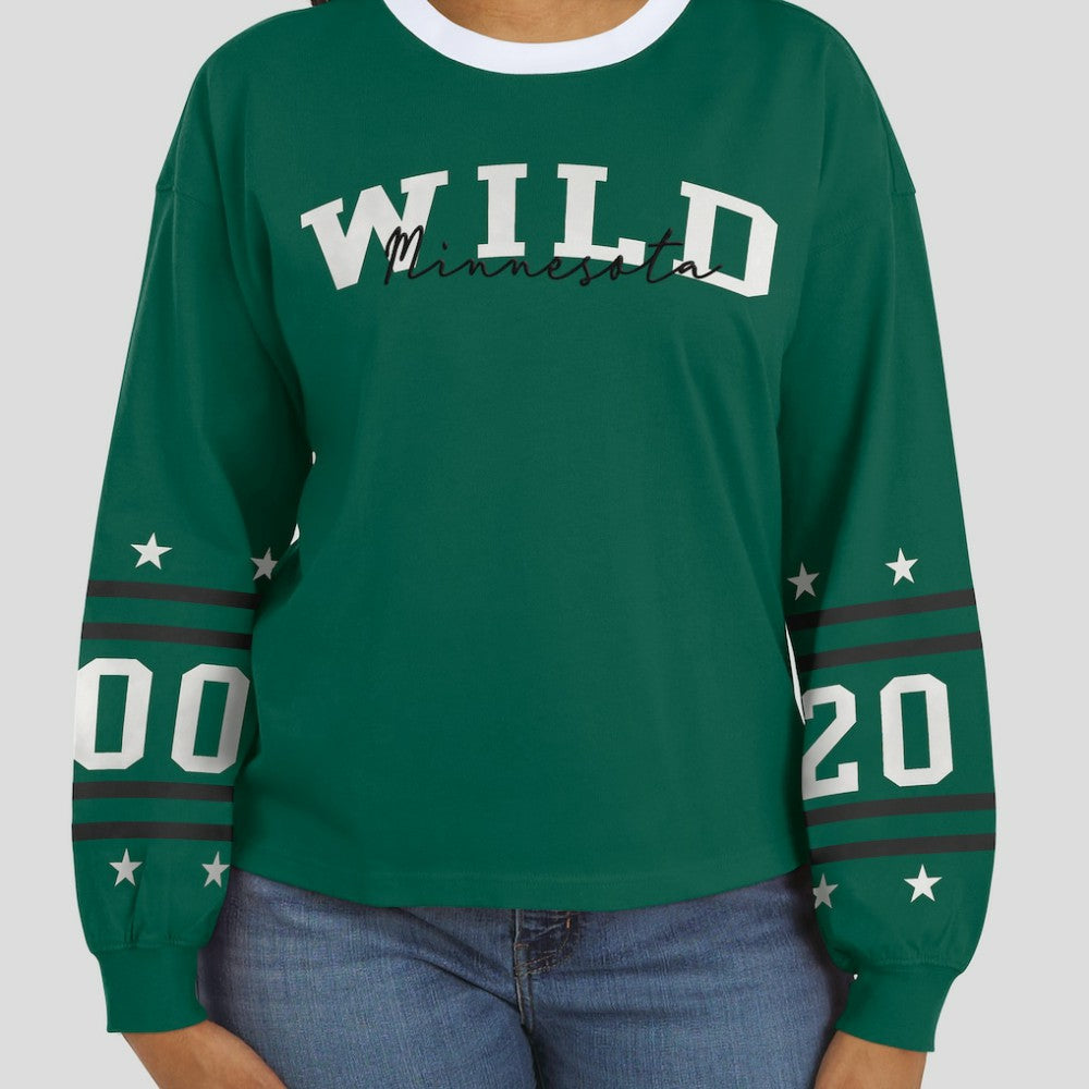 Minnesota Wild WEAR by Erin Andrews Women's Long-Sleeve Sport T-Shirt Green