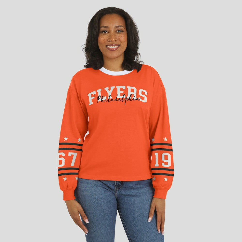 Philadelphia Flyers WEAR by Erin Andrews Women's Long-Sleeve Sport T-Shirt Orange