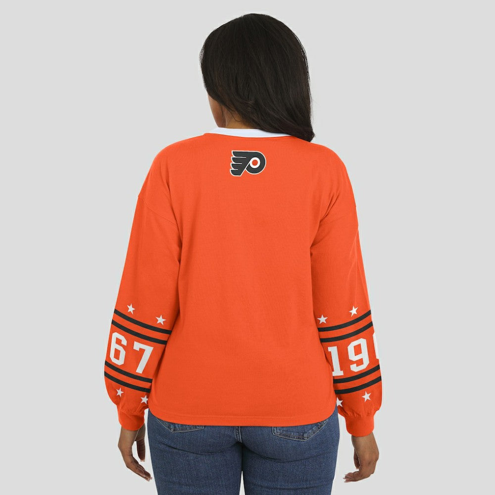 Philadelphia Flyers WEAR by Erin Andrews Women's Long-Sleeve Sport T-Shirt Orange