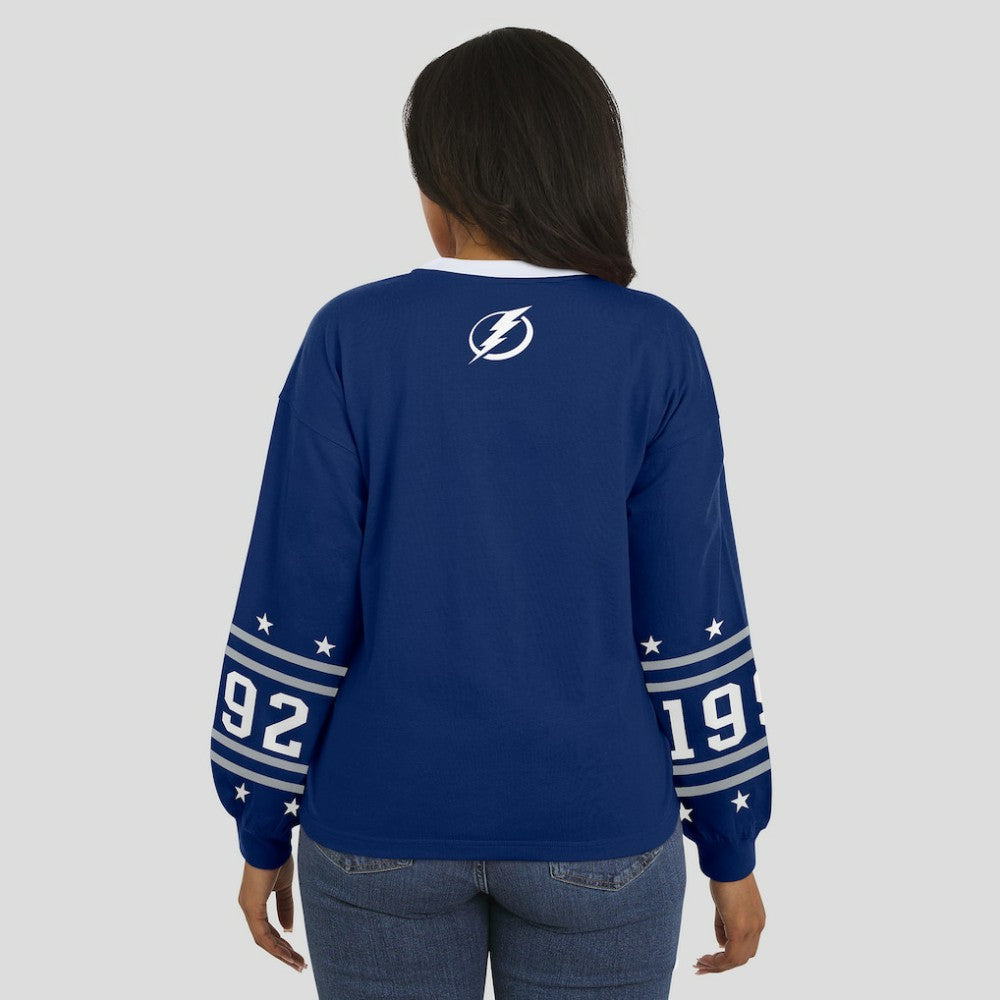 Tampa Bay Lightning WEAR by Erin Andrews Women's Long-Sleeve Sport T-Shirt Blue