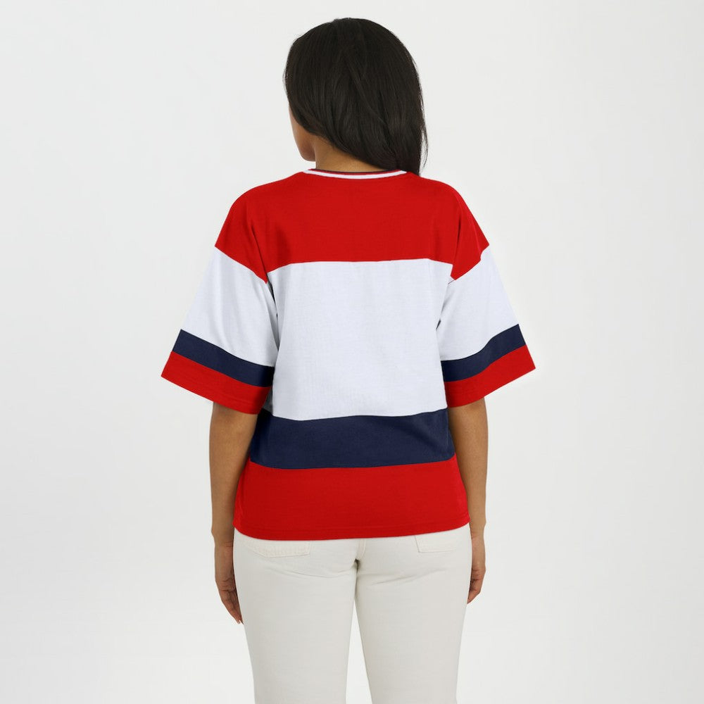 Washington Capitals WEAR by Erin Andrews Women's Jersey Style Tee Red/White