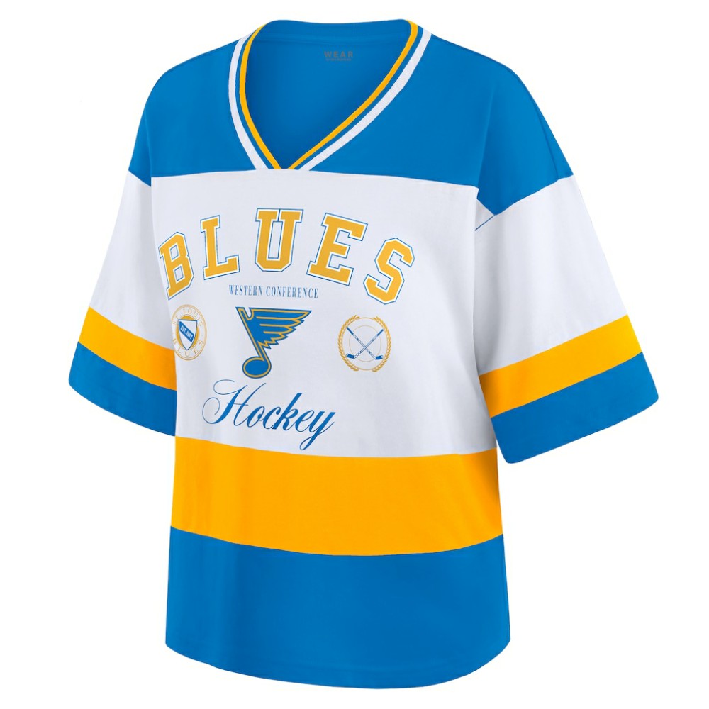 St. Louis Blues WEAR by Erin Andrews Women's Jersey Style Tee Blue/White