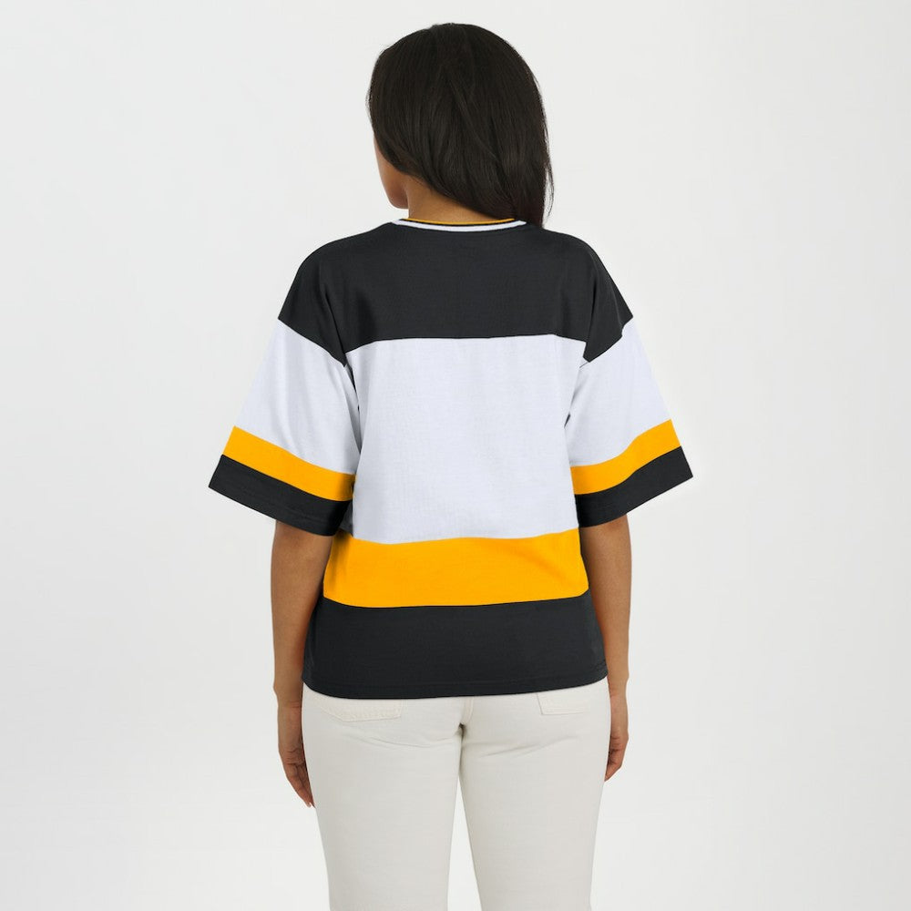 Boston Bruins WEAR by Erin Andrews Women's Jersey Style Tee Black/White