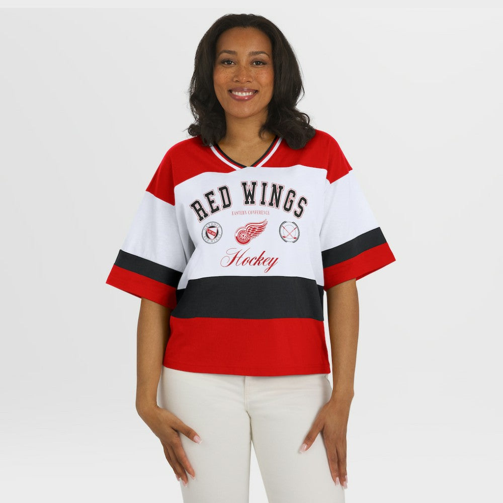 Detroit Red Wings WEAR by Erin Andrews Women's Jersey Style Tee Red/White