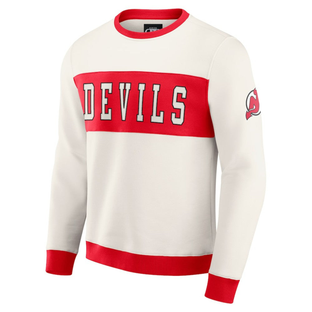 New Jersey Devils Darius Rucker Collection by Fanatics Colorblock Pullover Sweatshirt Cream