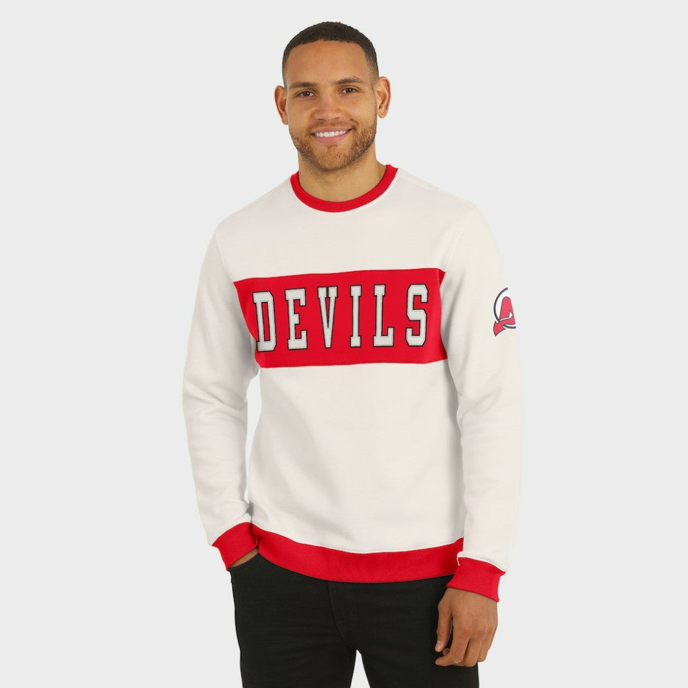 New Jersey Devils Darius Rucker Collection by Fanatics Colorblock Pullover Sweatshirt Cream