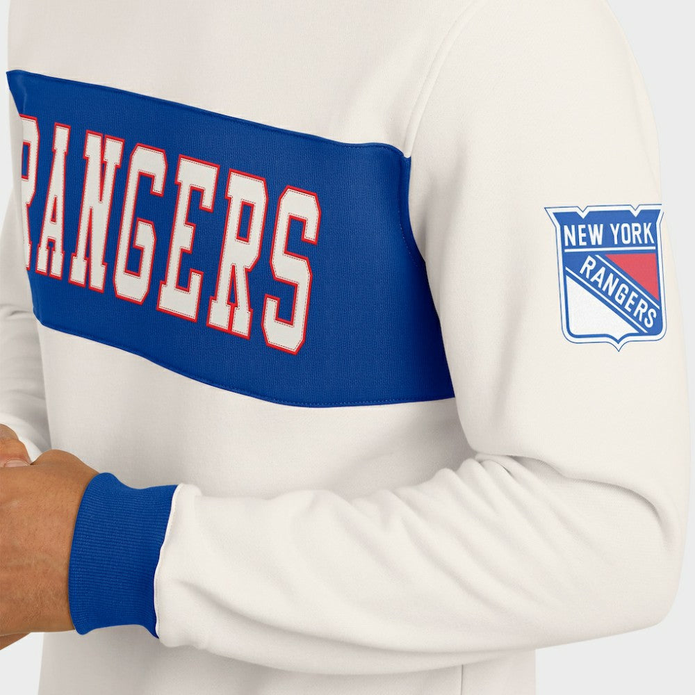New York Rangers Darius Rucker Collection by Fanatics Colorblock Pullover Sweatshirt Cream