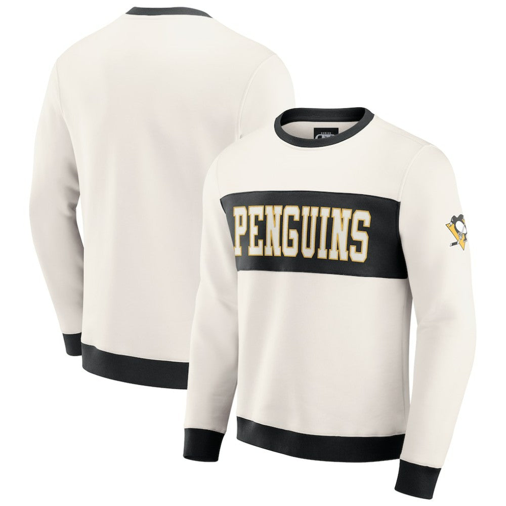 Pittsburgh Penguins Darius Rucker Collection by Fanatics Colorblock Pullover Sweatshirt Cream