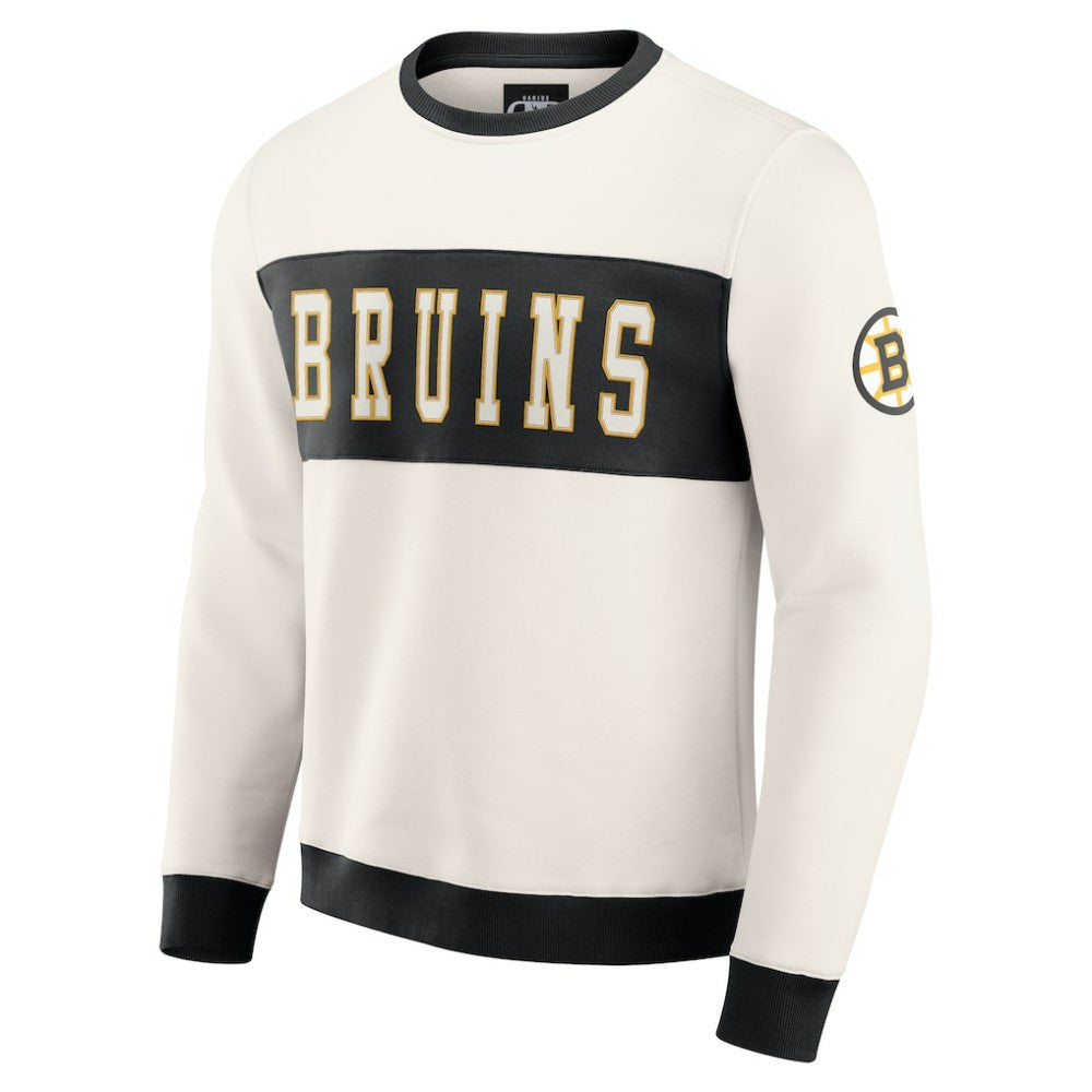 Boston Bruins Darius Rucker Collection by Fanatics Colorblock Pullover Sweatshirt Cream