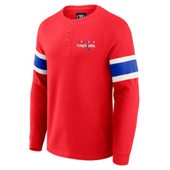 Washington Capitals Darius Rucker Collection by Fanatics Waffle-Knit Raglan Long Sleeve Henley T-Shirt Red