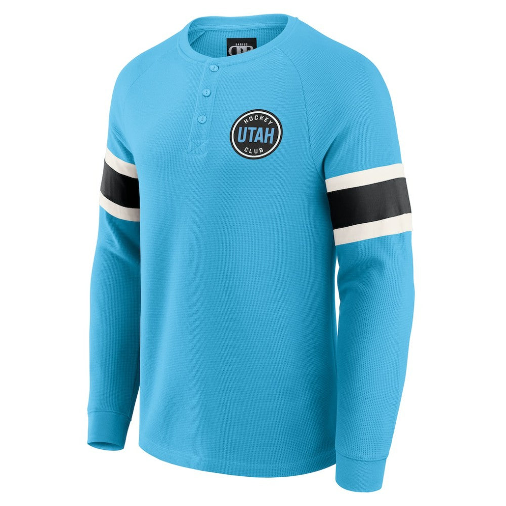 Utah Hockey Club Darius Rucker Collection by Fanatics Waffle-Knit Raglan Long Sleeve Henley T-Shirt Light Blue