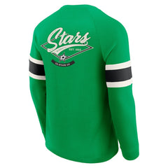 Dallas Stars Darius Rucker Collection by Fanatics Waffle-Knit Raglan Long Sleeve Henley T-Shirt Green
