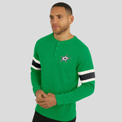 Dallas Stars Darius Rucker Collection by Fanatics Waffle-Knit Raglan Long Sleeve Henley T-Shirt Green
