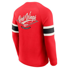 Detroit Red Wings Darius Rucker Collection by Fanatics Waffle-Knit Raglan Long Sleeve Henley T-Shirt Red