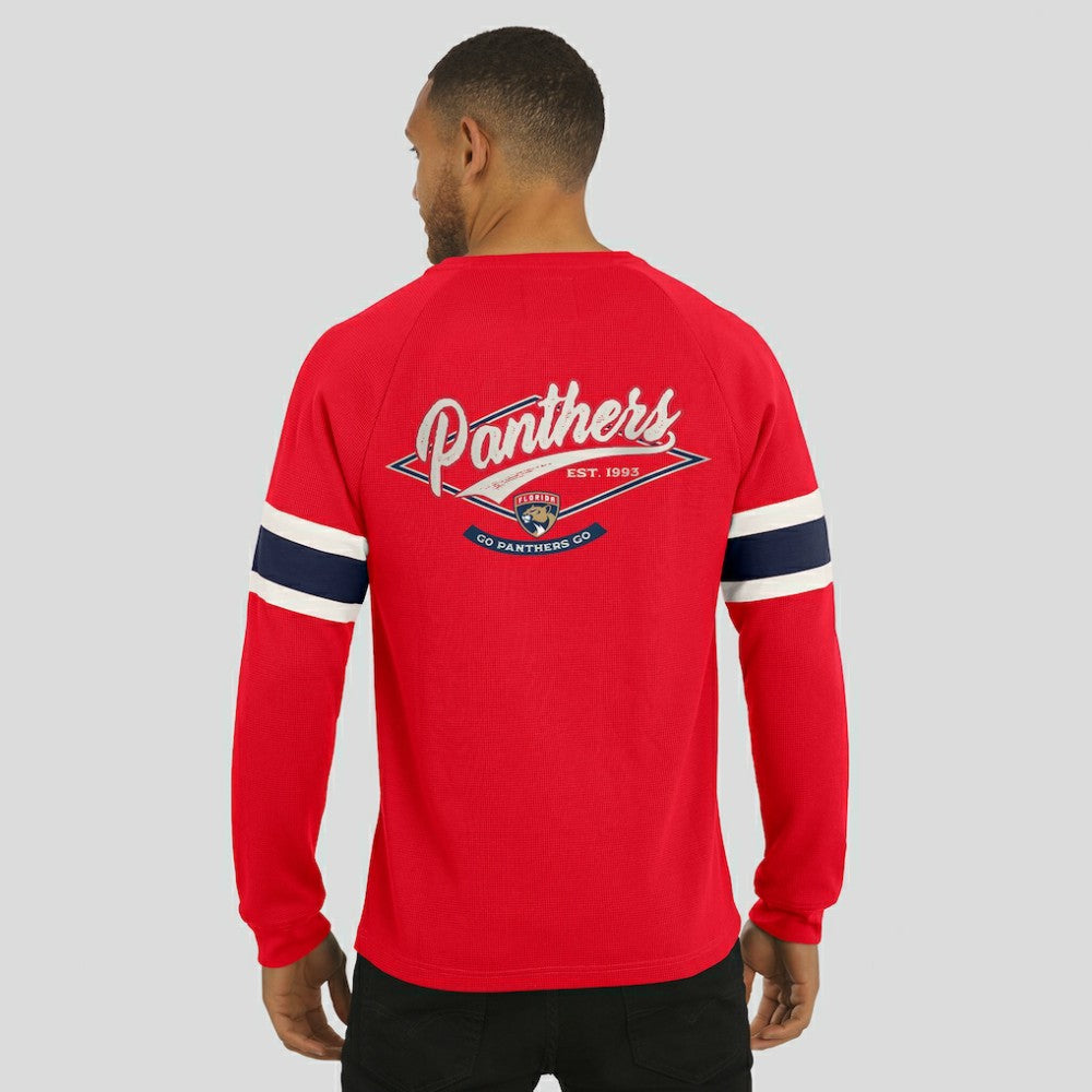 Florida Panthers Darius Rucker Collection by Fanatics Waffle-Knit Raglan Long Sleeve Henley T-Shirt Red