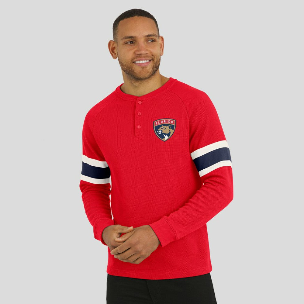 Florida Panthers Darius Rucker Collection by Fanatics Waffle-Knit Raglan Long Sleeve Henley T-Shirt Red