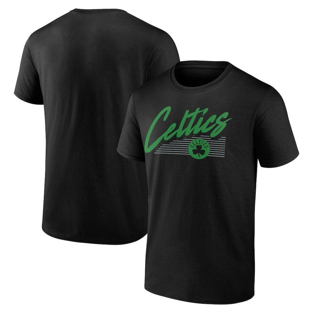 Boston Celtics Color Block Slant T-Shirt - Black cheap