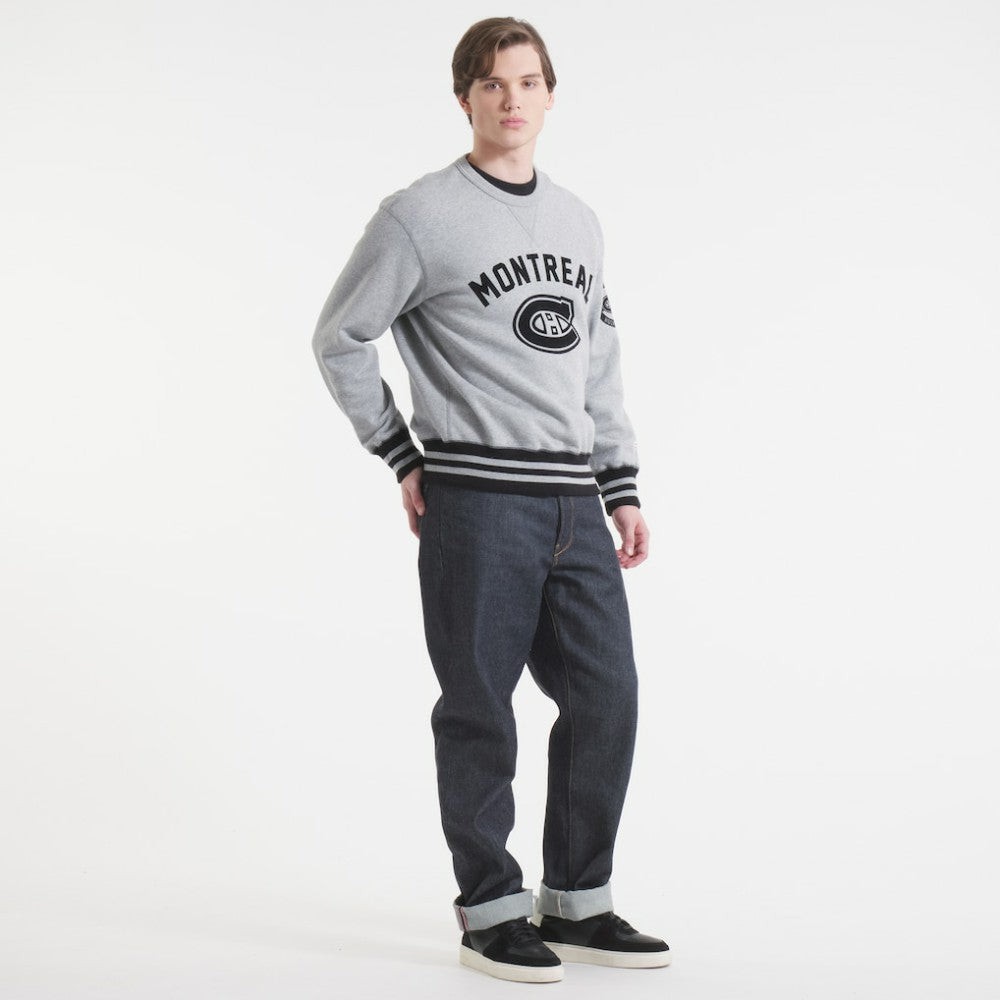 Montreal Canadiens Todd Snyder by Fanatics Relaxed Canadian Fleece Crew Athletic Heather Gray