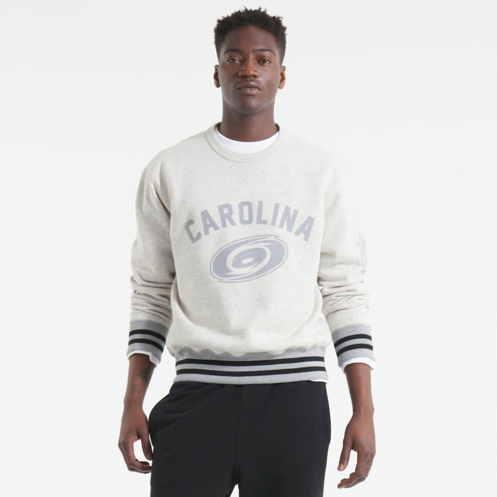 Carolina Hurricanes Todd Snyder by Fanatics Relaxed Canadian Fleece Crew Heather Gray