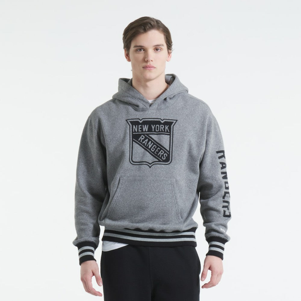 New York Rangers Todd Snyder by Fanatics Relaxed Canadian Fleece Hoodie Dark Heather Gray