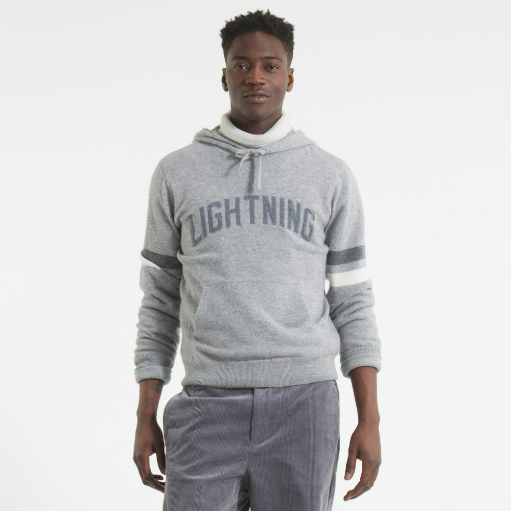 Tampa Bay Lightning Todd Snyder by Fanatics Cashmere Hooded Sweater Athletic Heather Gray