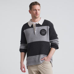 Los Angeles Kings Todd Snyder by Fanatics Cashmere Rugby Sweater Athletic Heather Gray