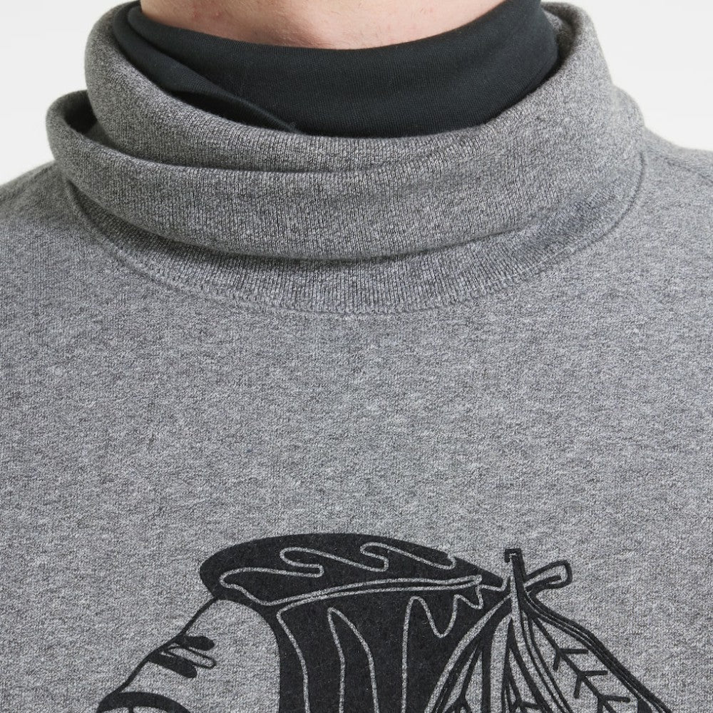 Chicago Blackhawks Todd Snyder by Fanatics Relaxed Canadian Fleece Turtleneck Dark Heather Gray