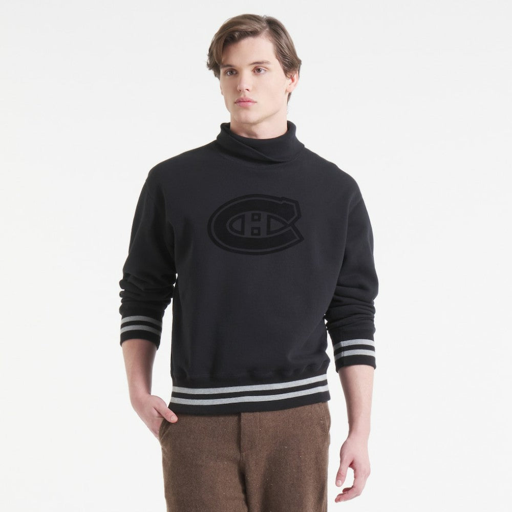 Montreal Canadiens Todd Snyder by Fanatics Relaxed Canadian Fleece Turtleneck Black